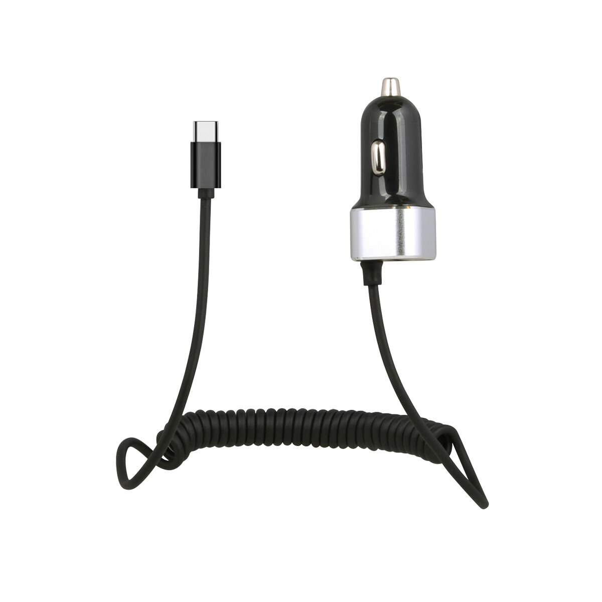 Cargador de Auto Tipo C Simple Negro Geartek
