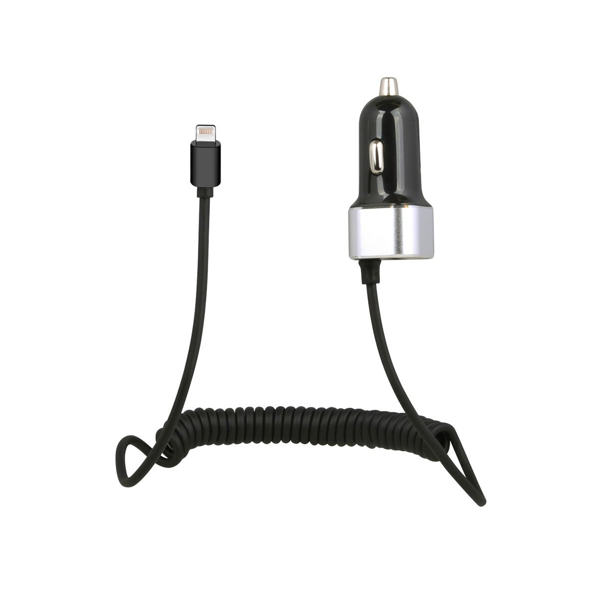 Cargador de Auto Lightning Simple Negro Geartek