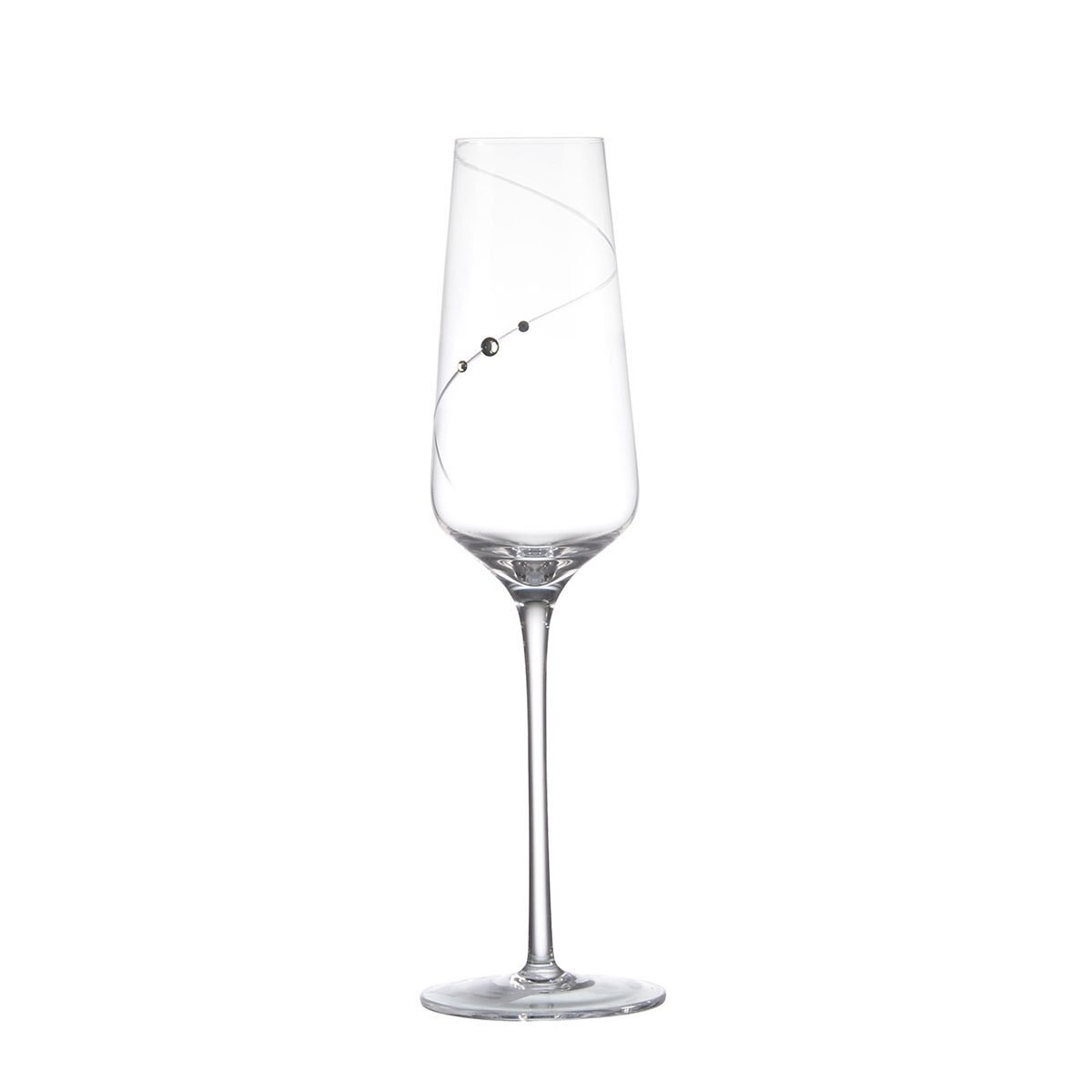 Set de 2 Copas Flauta Vidrio con Diamantes Samyo