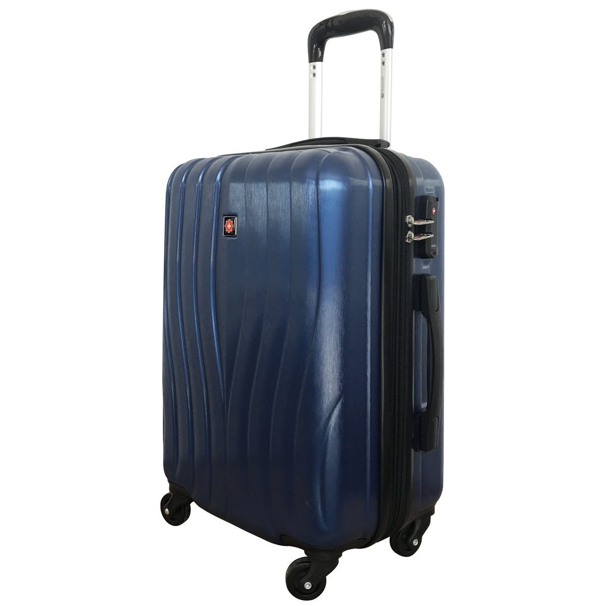 Maleta Individual Vertical 24" Abs/pc Brushed Azul Swissland