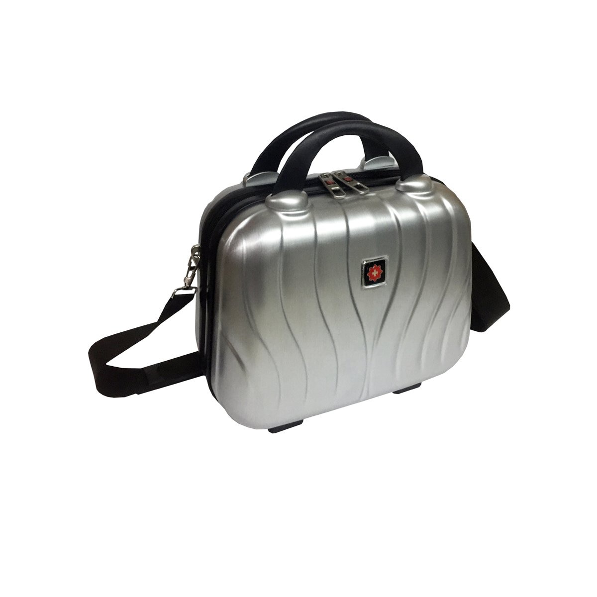 Neceser 12" Abs/pc Brushed Plata Swissland