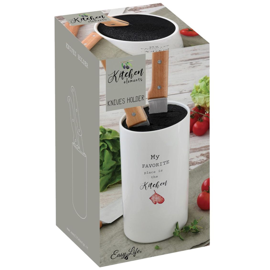 Porta Cuchillos Porcelana 11X20 Cm Easy Life