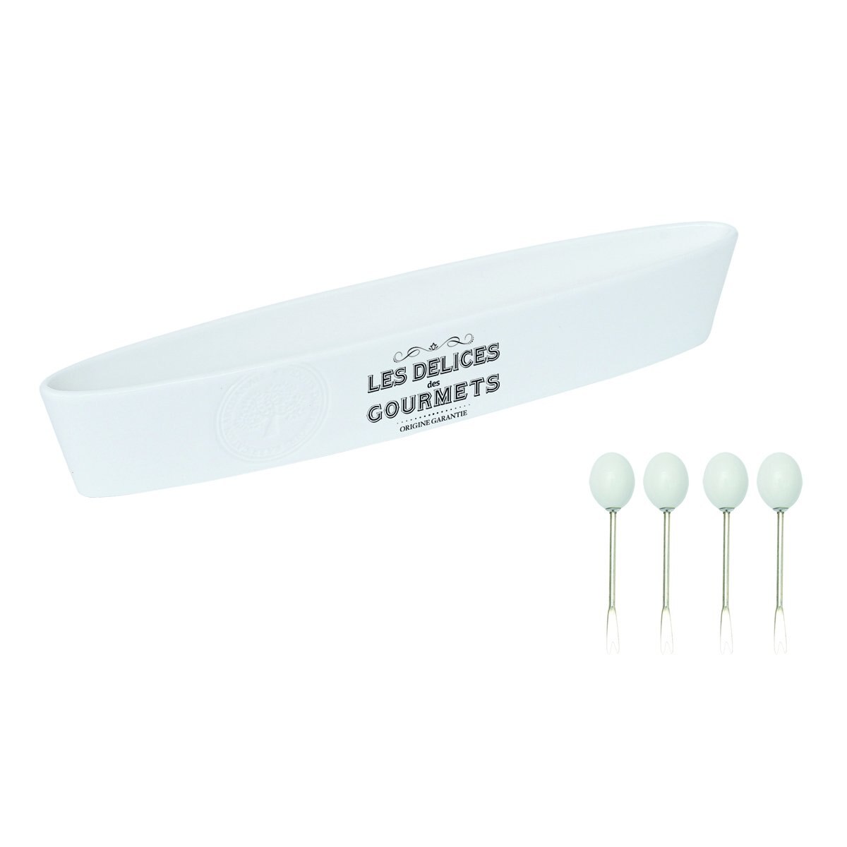 Botanero con 4 Palillos Cocteleros Porcelana Easy Life