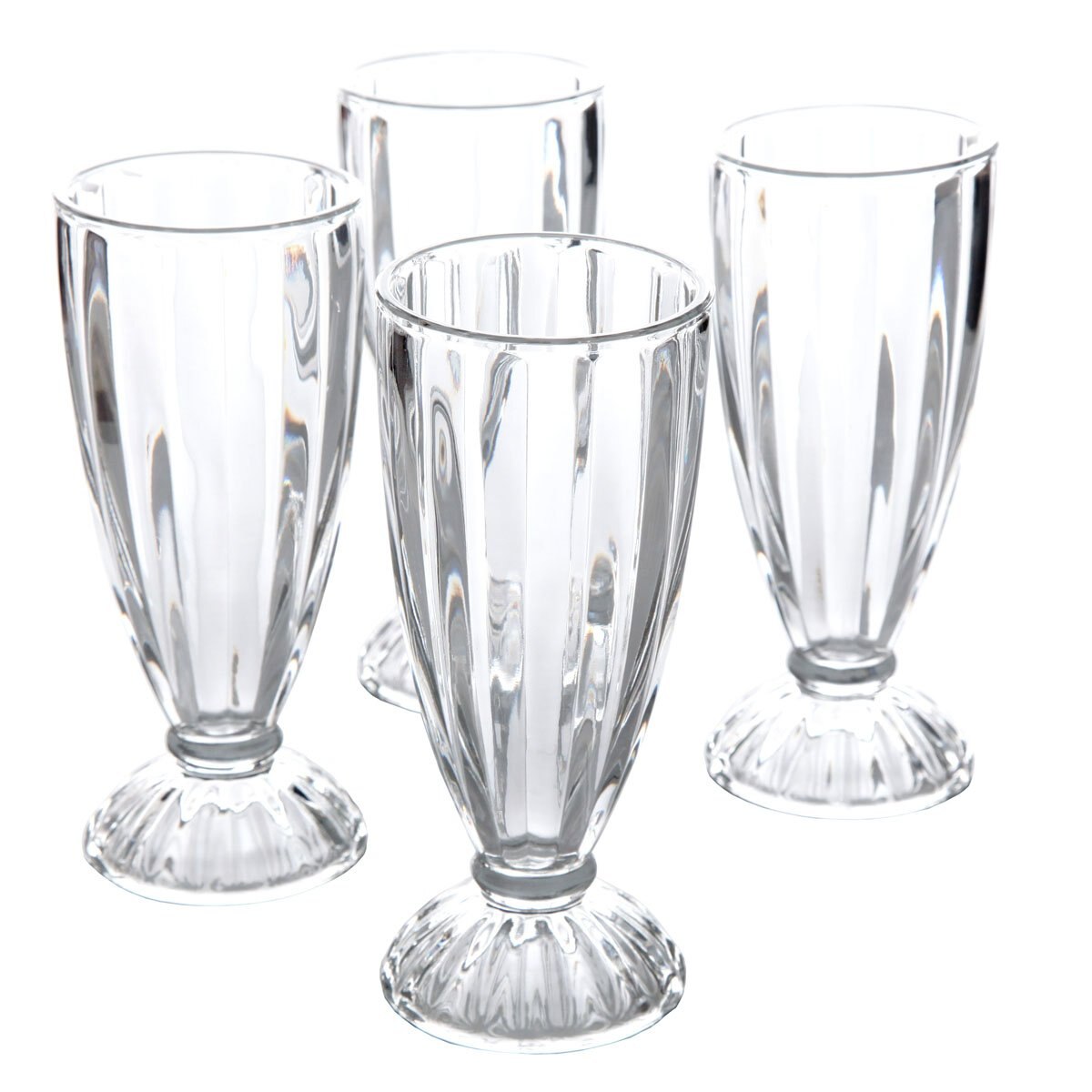 Set 4 Piezas Vaso para Malteada 12 Oz Transparente General Store