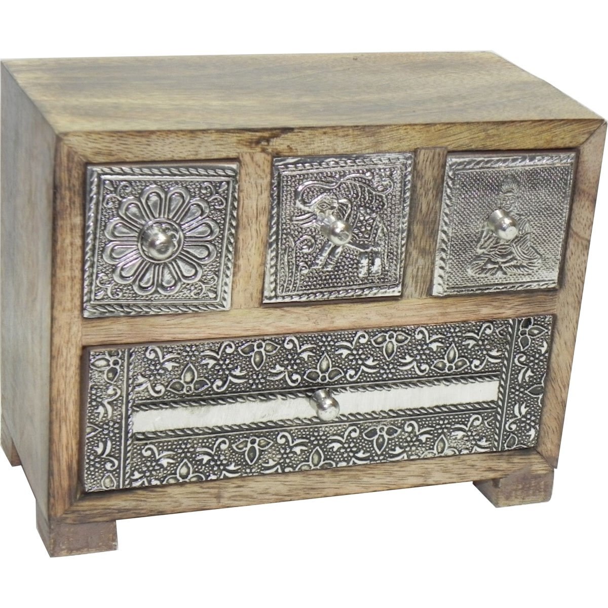 Caja de Madera con 4 Cajones 8X3.7X6.2 Pulgadas