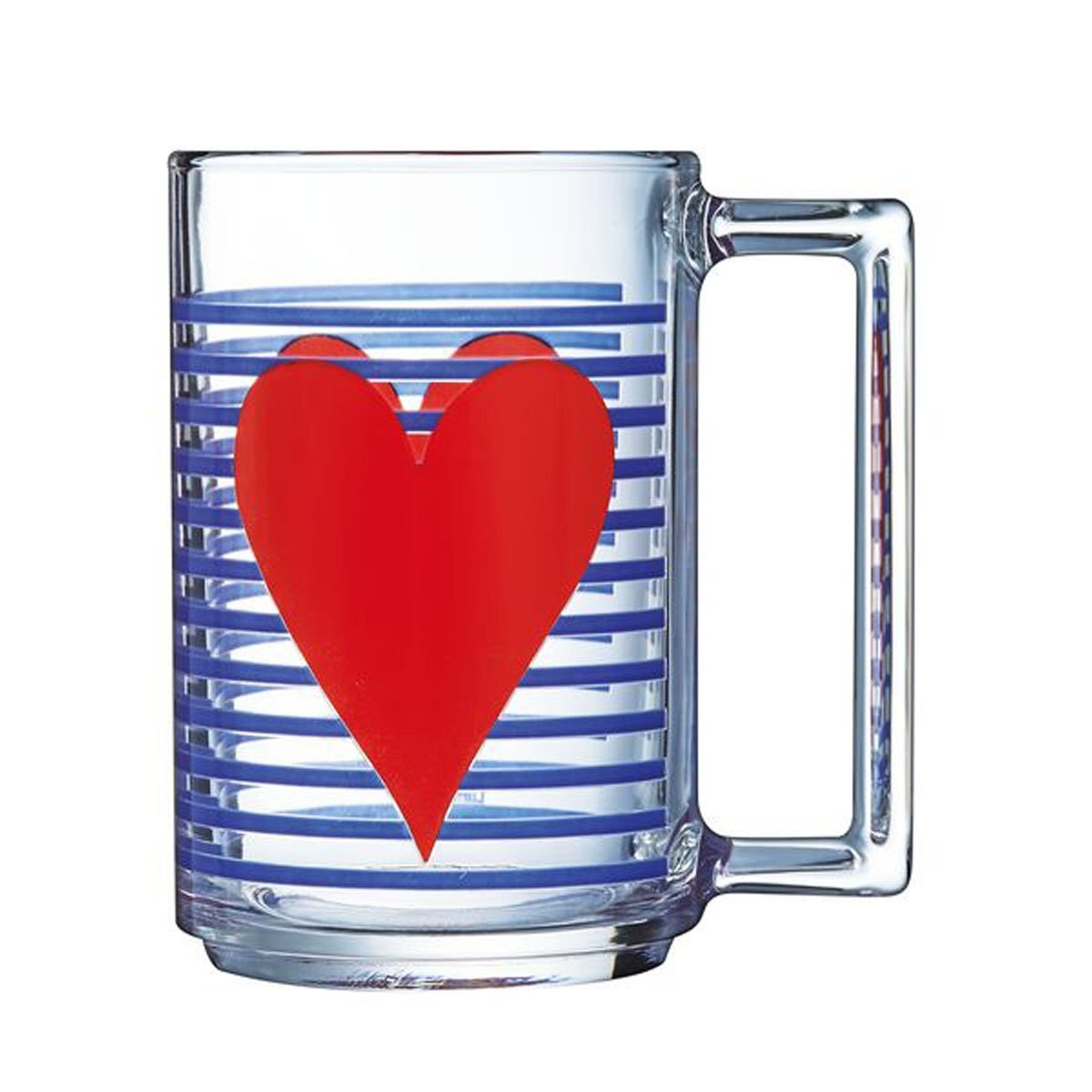 Tarro Corazon Rayas Azul Luminarc