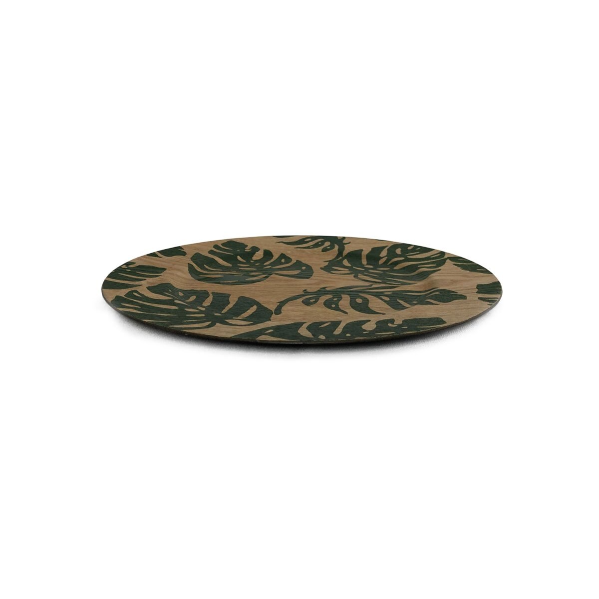 Bajo Plato Redondo Natural con Hojas 33*33*2 Cm Home Nature