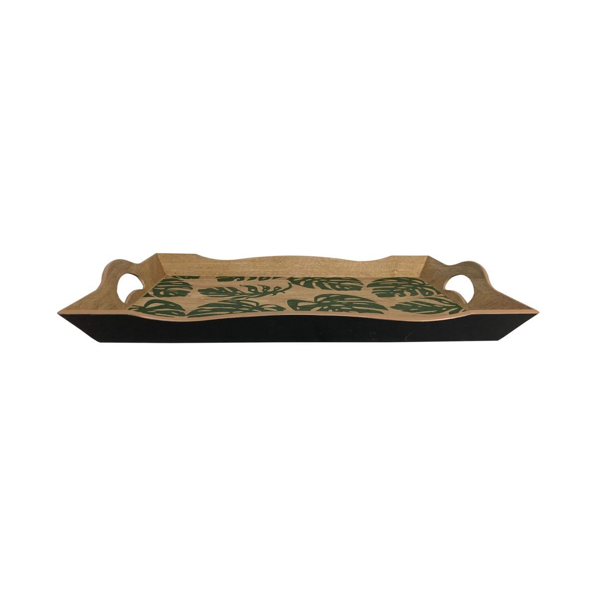 Home Nature Charola Natural con Hojas 50*33*5 Cm