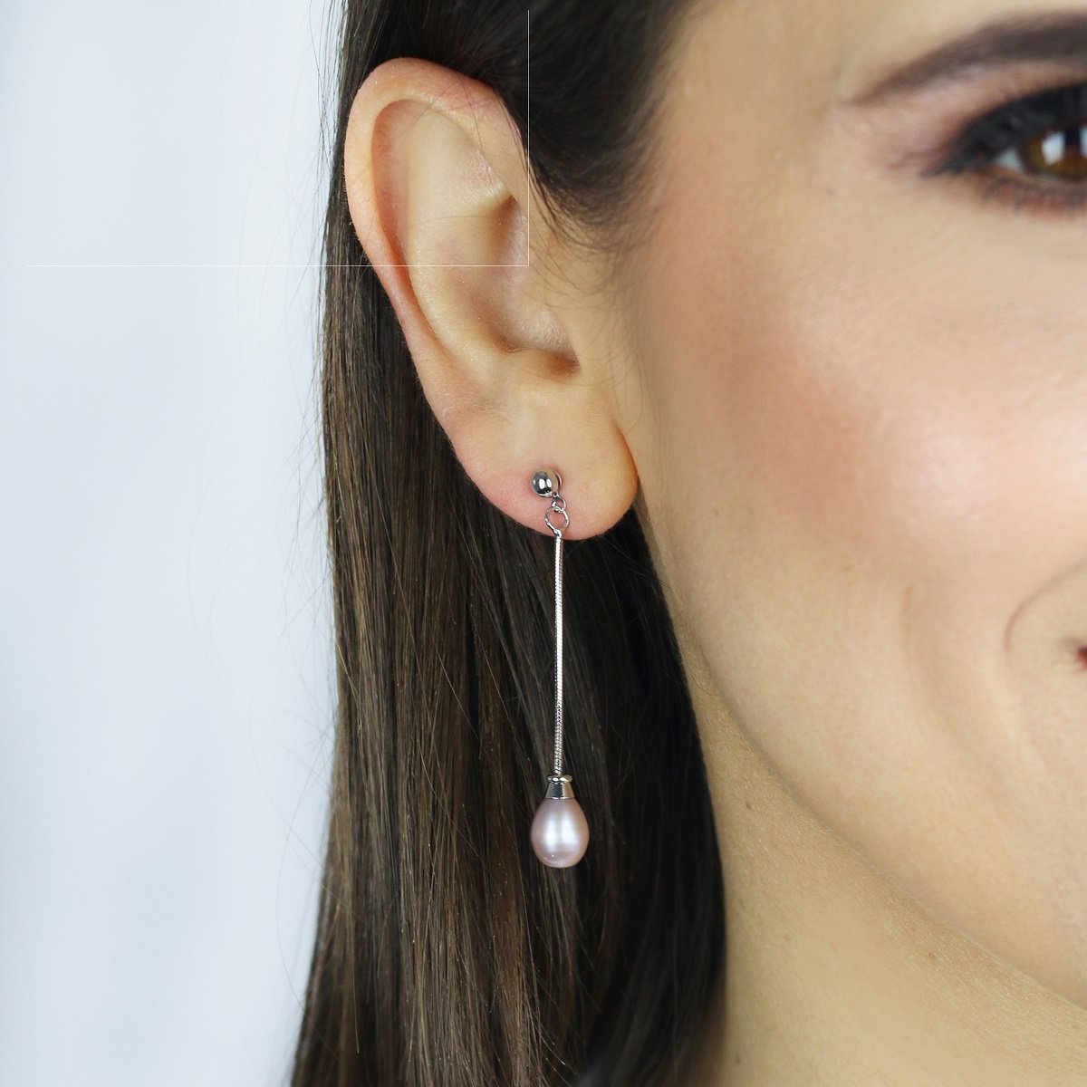 Aretes con Perla Rosa Sidney