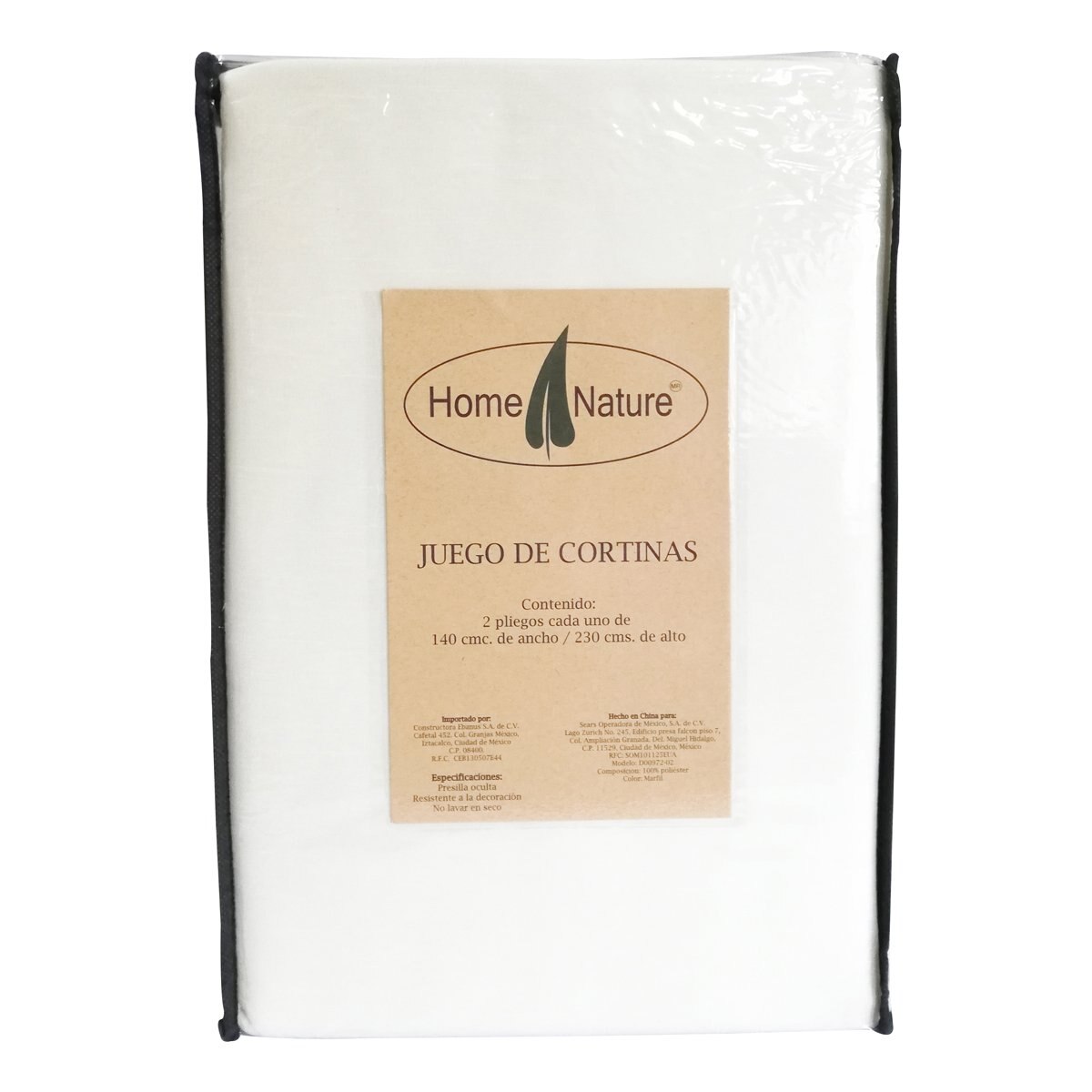 Home Nature Cortina de Ventana Seda Champagne