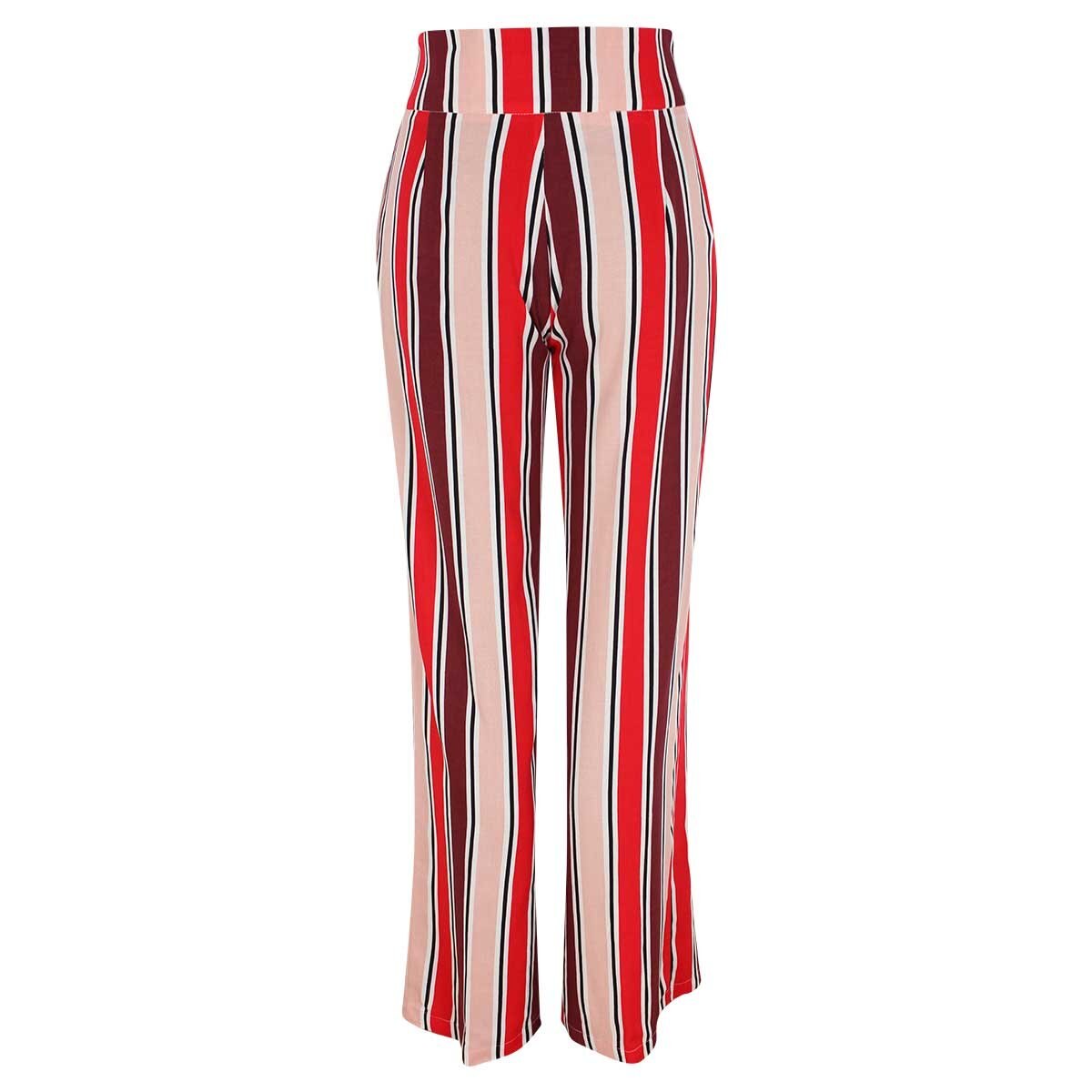 Pantalón a Rayas Corte Amplio City Femme