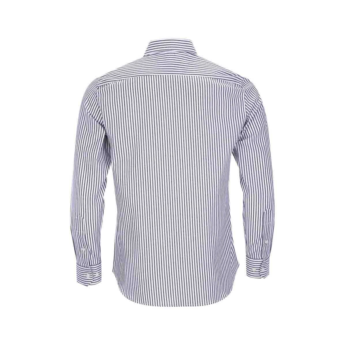 Camisa Manga Larga Casual a Rayas Color Negro Carlo Corinto