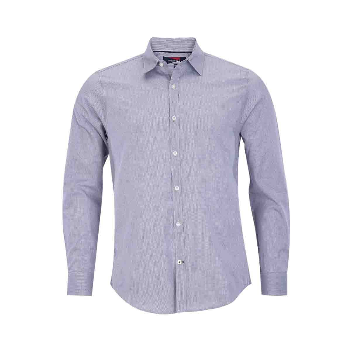 Camisa Manga Larga Casual Fantasia Color Gris Claro Carlo Corinto