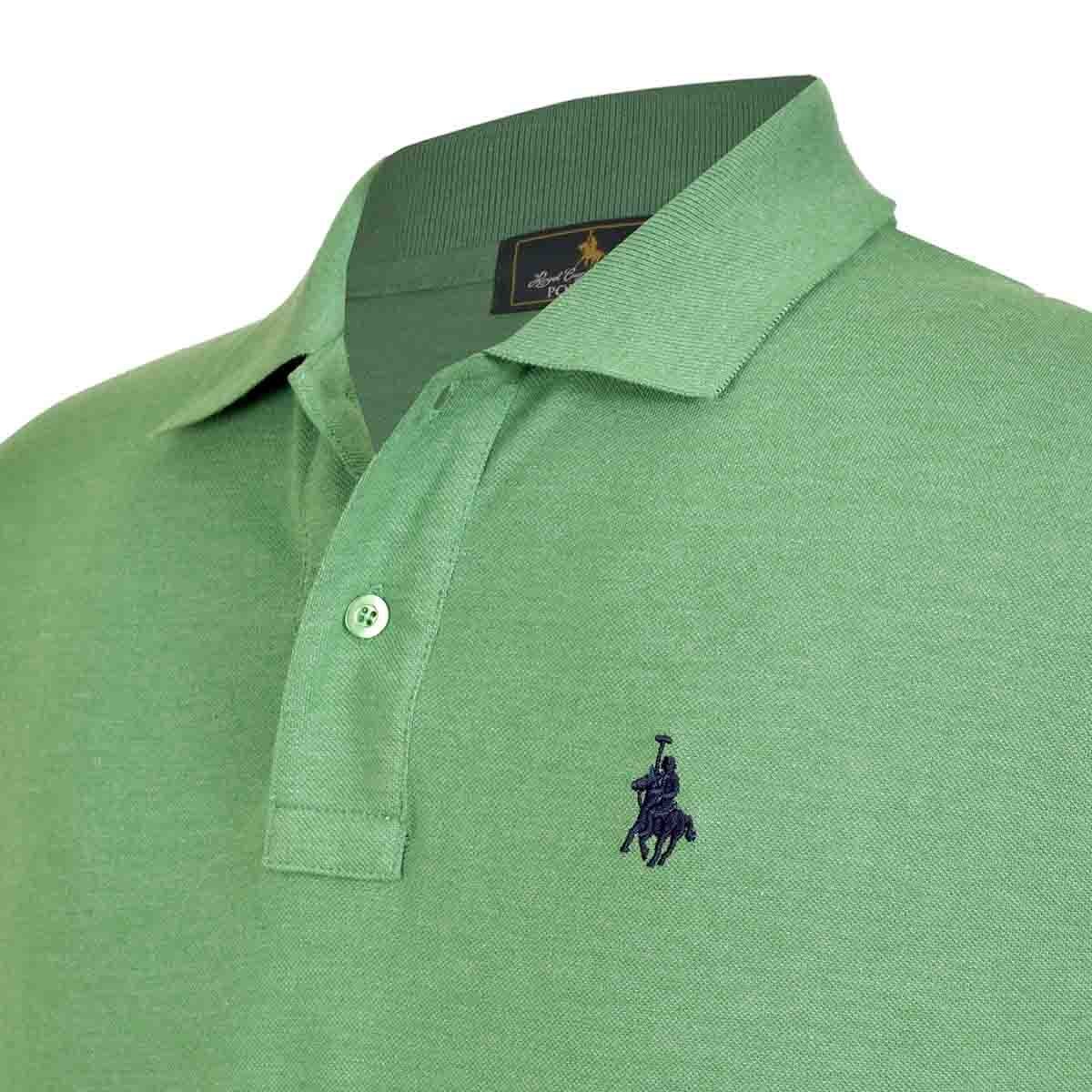 Playera Polo Manga Corta Jaspe Verde Polo Club