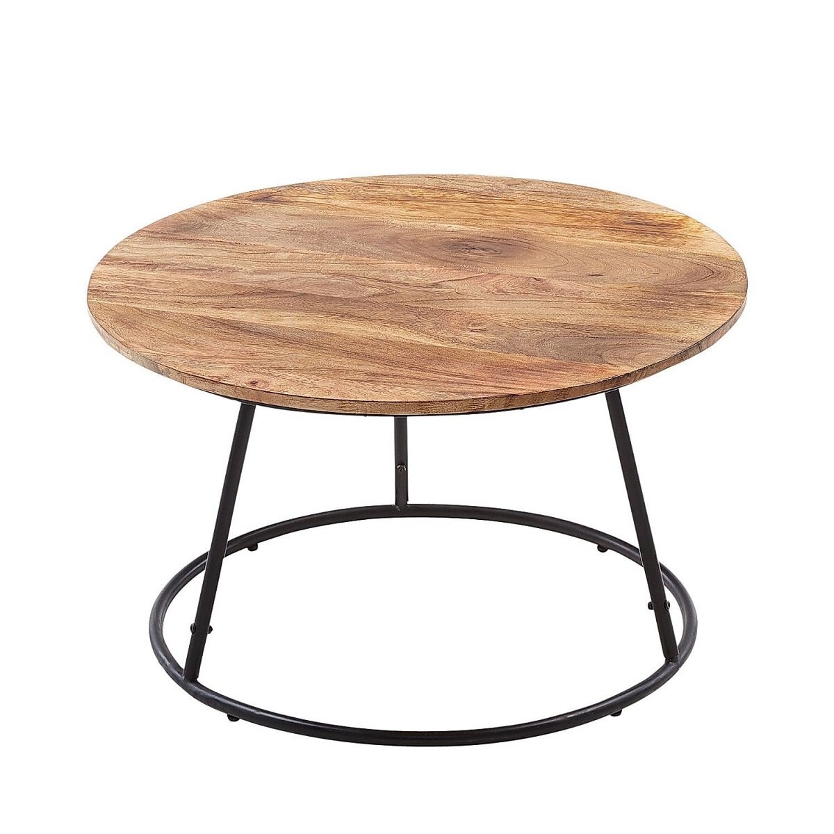 Mesa de Centro Natural & Black Wood Round Pier 1 Imports