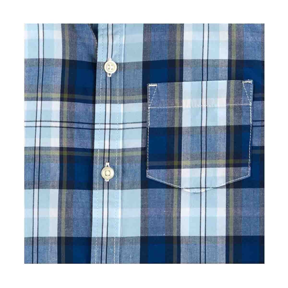 Camisa Manga Larga Color Azul Combinado Carters