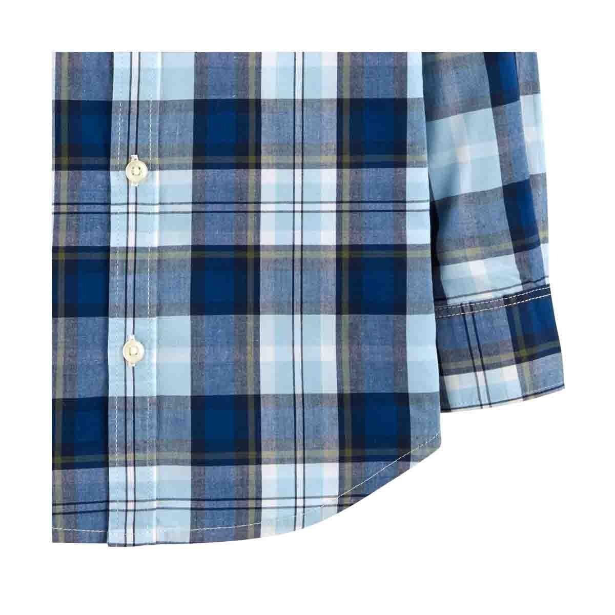 Camisa Manga Larga Color Azul Combinado Carters