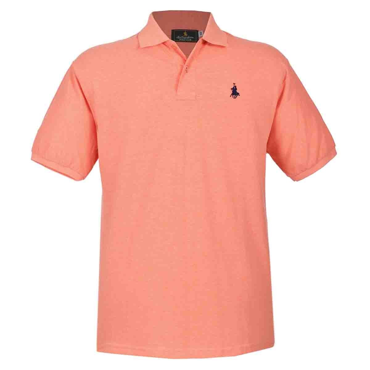 Playera Polo Manga Corta Jaspe Naranja Polo Club