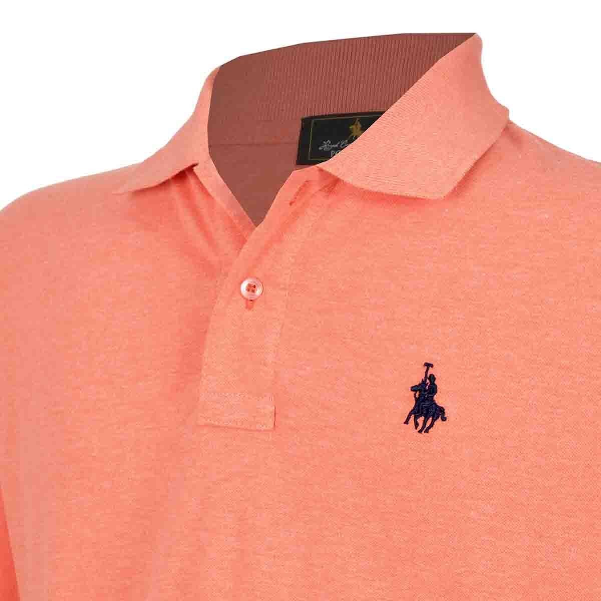 Playera Polo Manga Corta Jaspe Naranja Polo Club