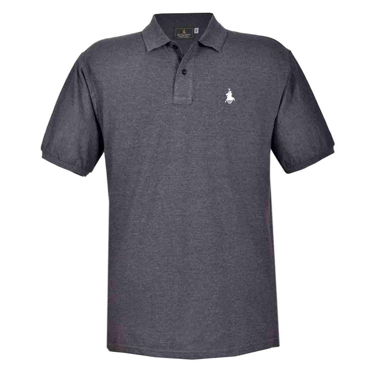 Playera Polo Manga Corta Jaspe Negro Polo Club