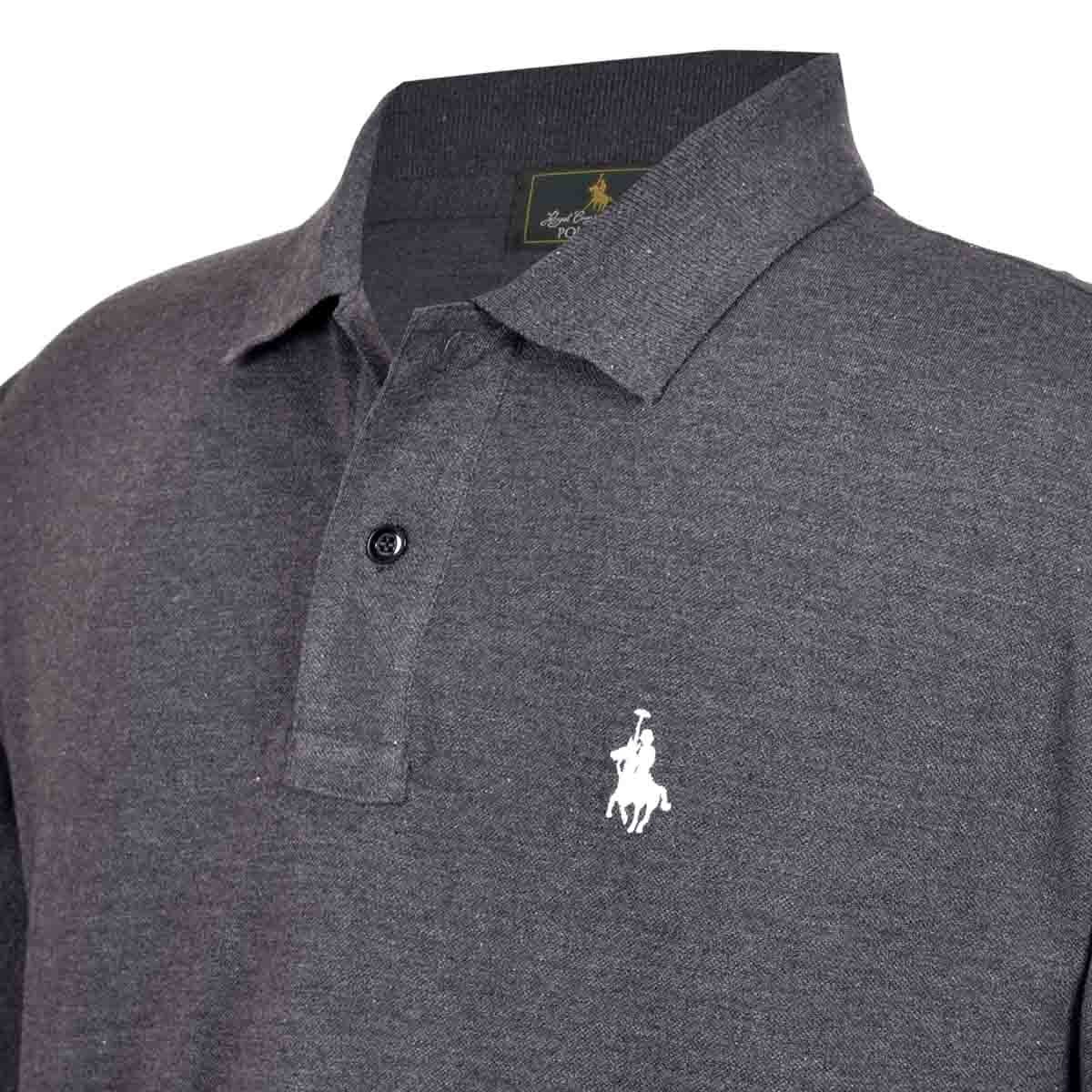 Playera Polo Manga Corta Jaspe Negro Polo Club
