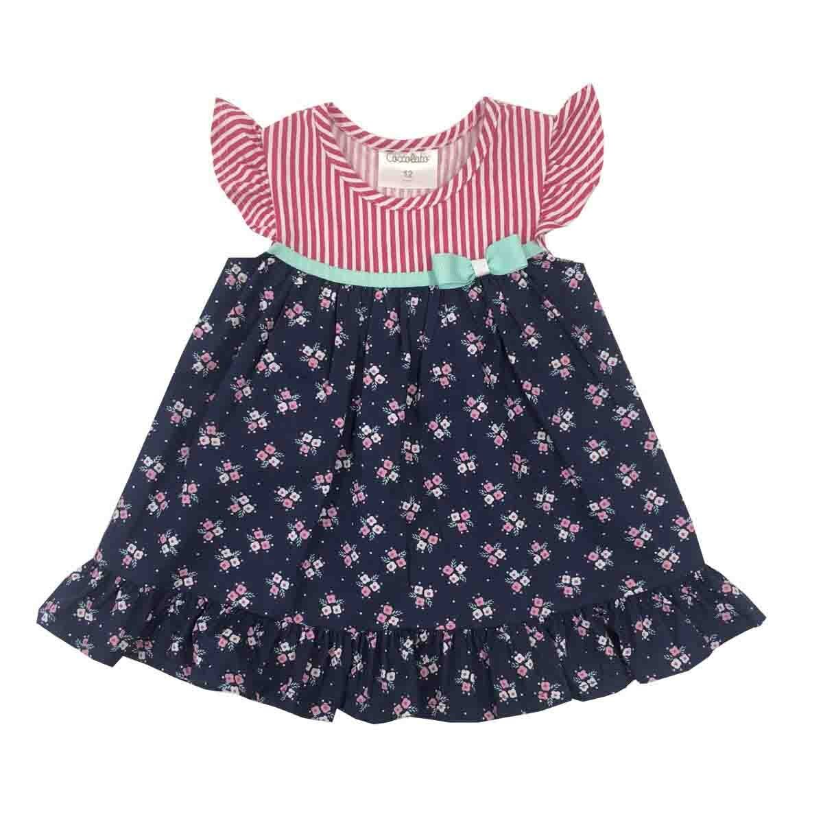 Vestido Rayas con Estampado Floral Coccolato