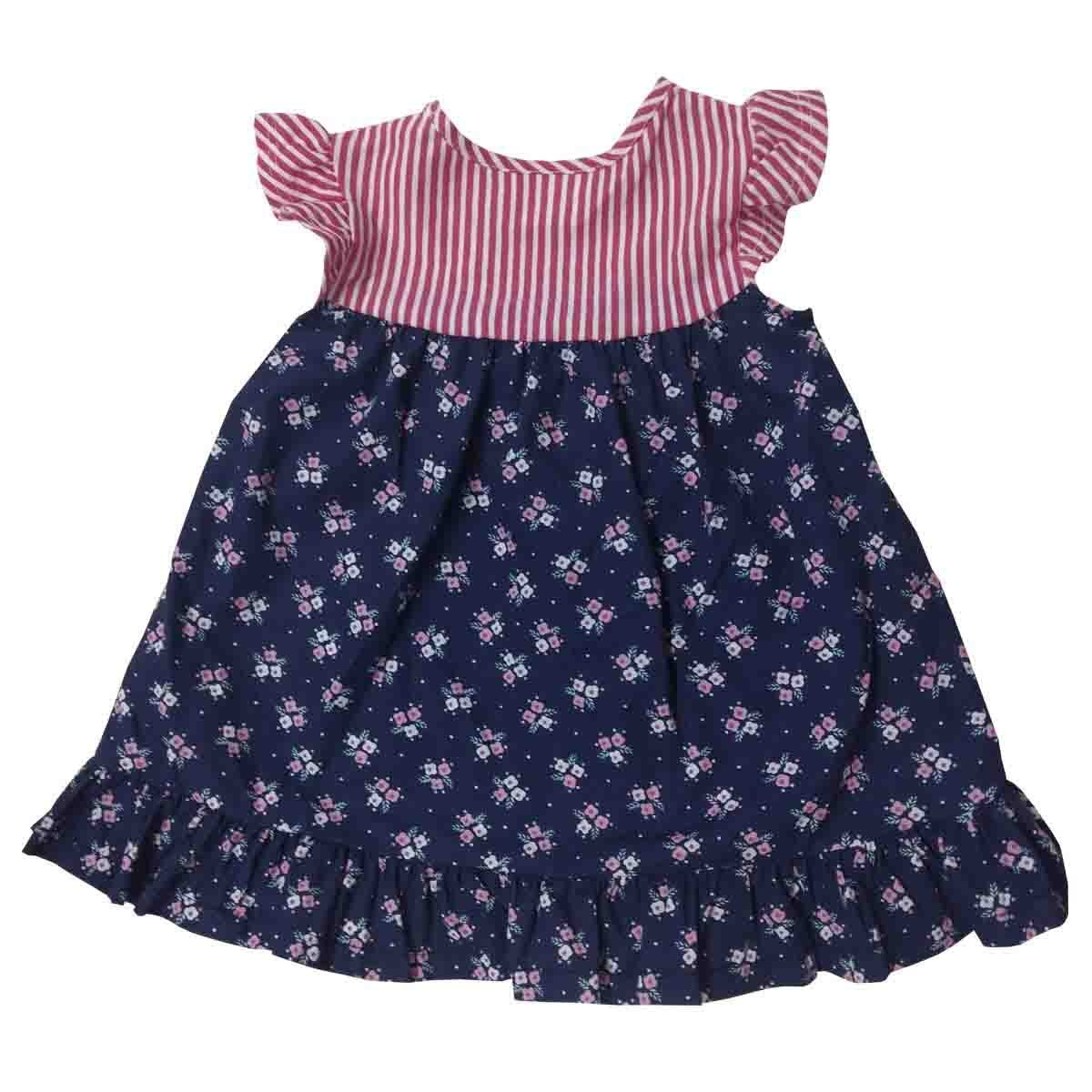Vestido Rayas con Estampado Floral Coccolato