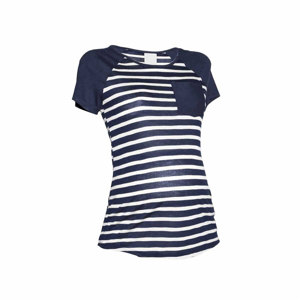 Playera Manga Corta Estampado Rayas Nine To Go