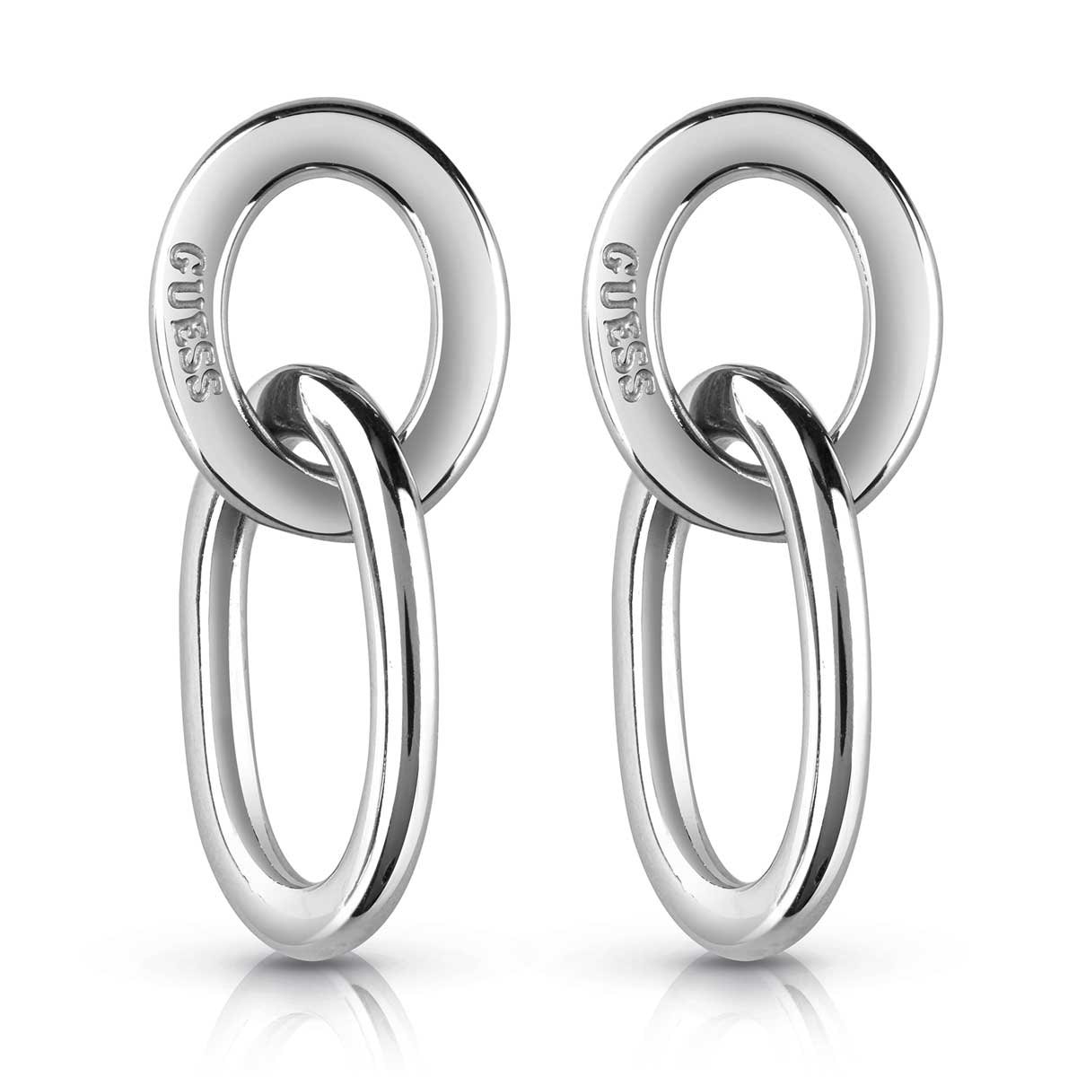 Aretes de Dos Aros Never Without Plata Guess