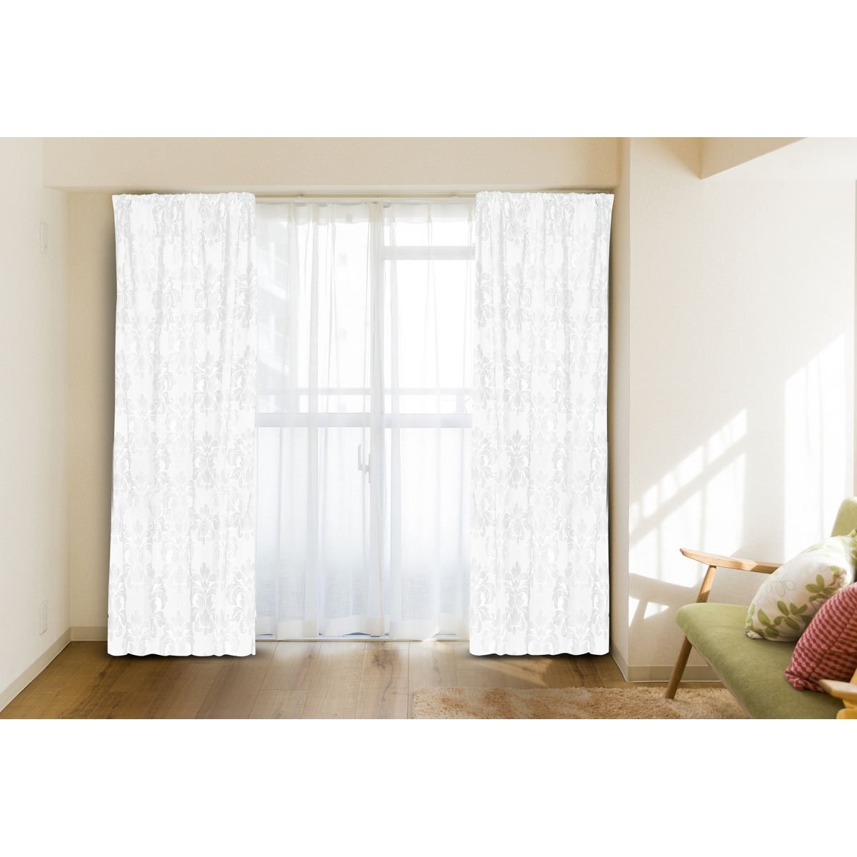 Juego 2 Cortinas Traslucida 1.35 X 2.40 Mts Benetti Home Nature