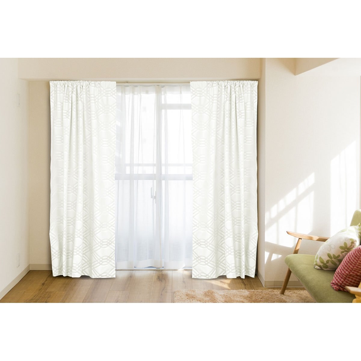 Juego 2 Cortinas Traslucida 1.35 X 2.40 Mts Modena C Home Nature