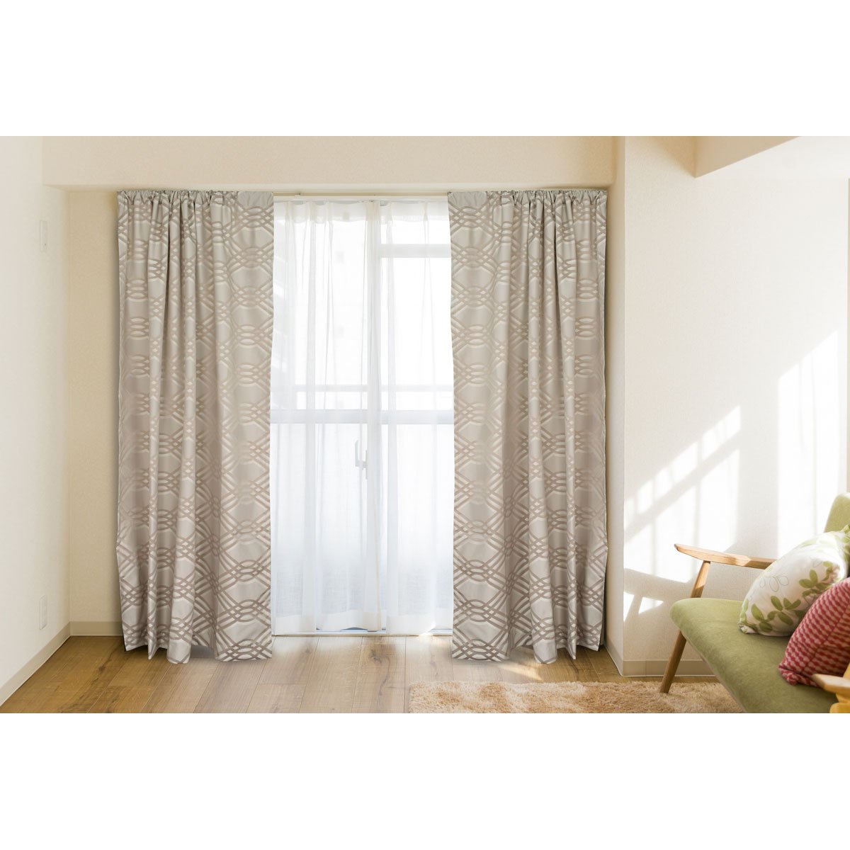 Home Nature Juego 2 Cortinas Traslucida 1.35 X 2.40 Mts Modena T
