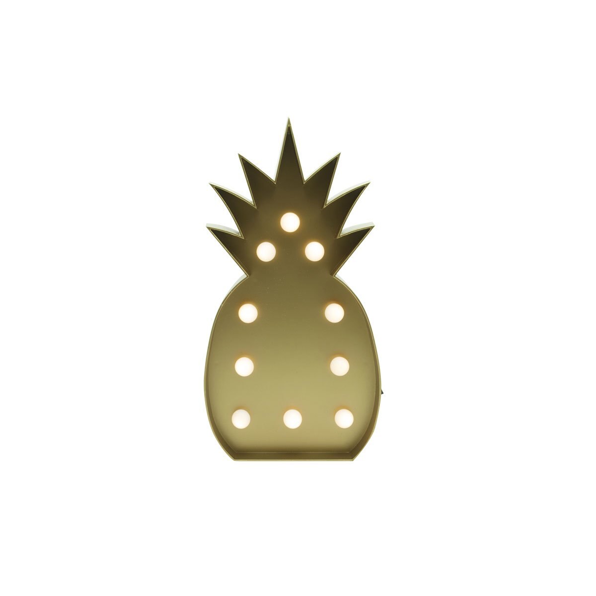 Figura Decorativa Piña para Pared con Luces 15.9X30X3.8 Cm Home Nature