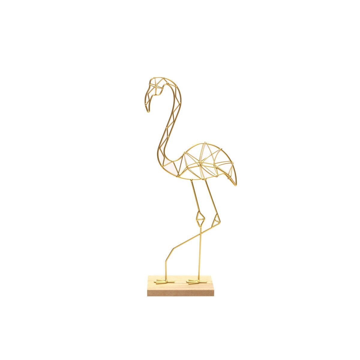 Home Nature Figura Decorativa Flamingo Metálico 19.5X9X48.5 Cm