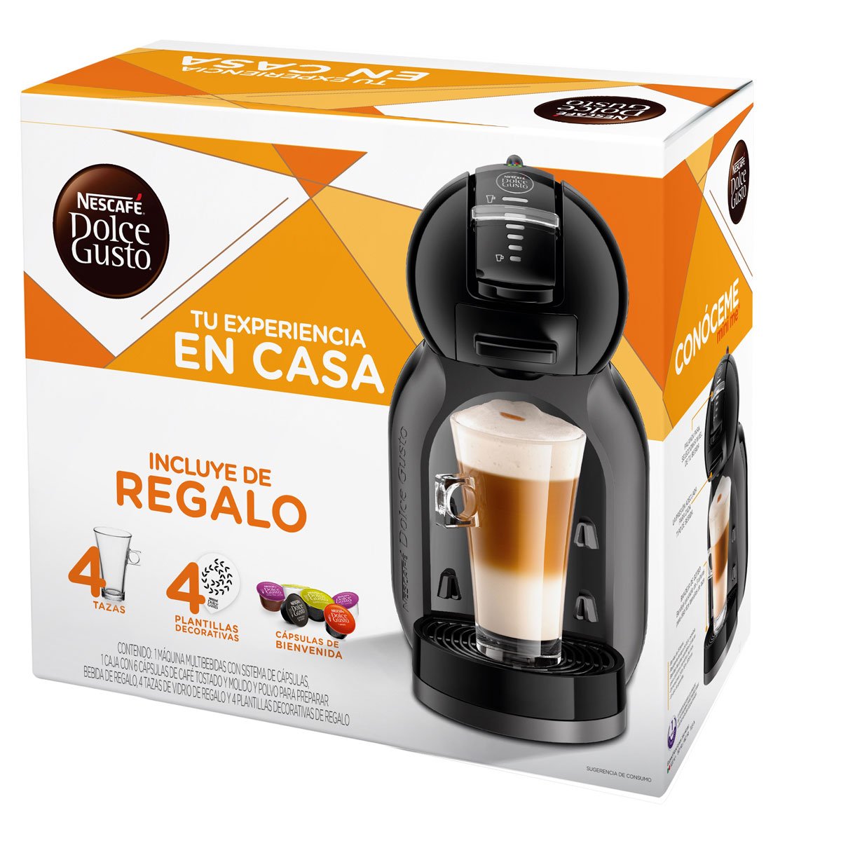 Mini Me Negra Máquina + Capsulas + Tazas + Plantillas Nestle Dolce Gusto