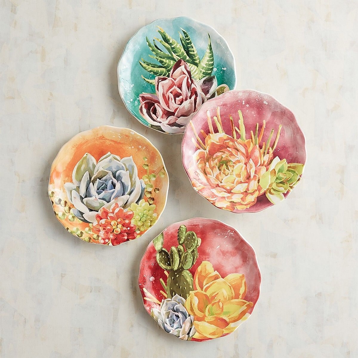 Marfa Succulents Plato Ensalada S/4 Pier 1 Imports