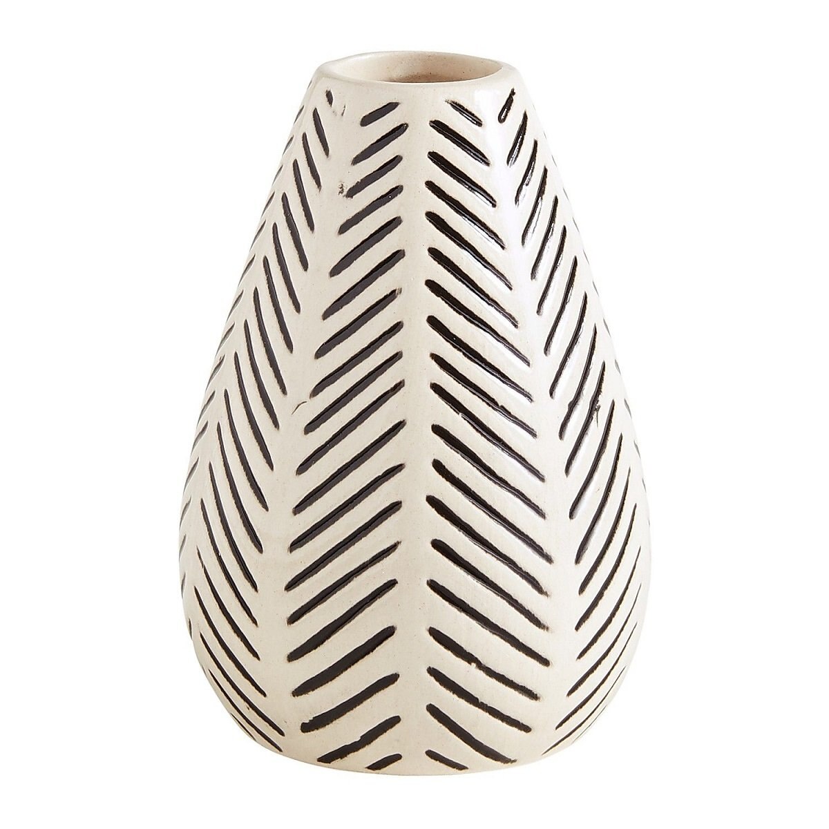 Vasija Blak And White Mini Lines Pier 1 Imports