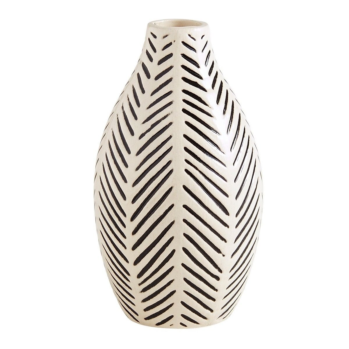 Vasija Black & White Mini Herringbone Pier 1 Imports