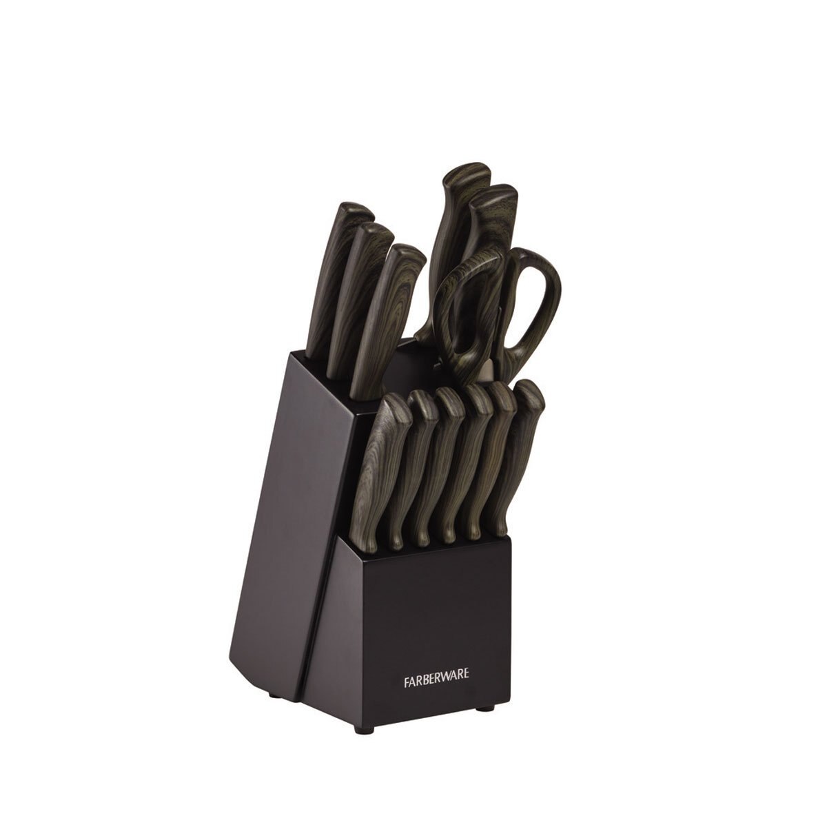 Bloque 13 Cuchillos Faberware Negro Ekco
