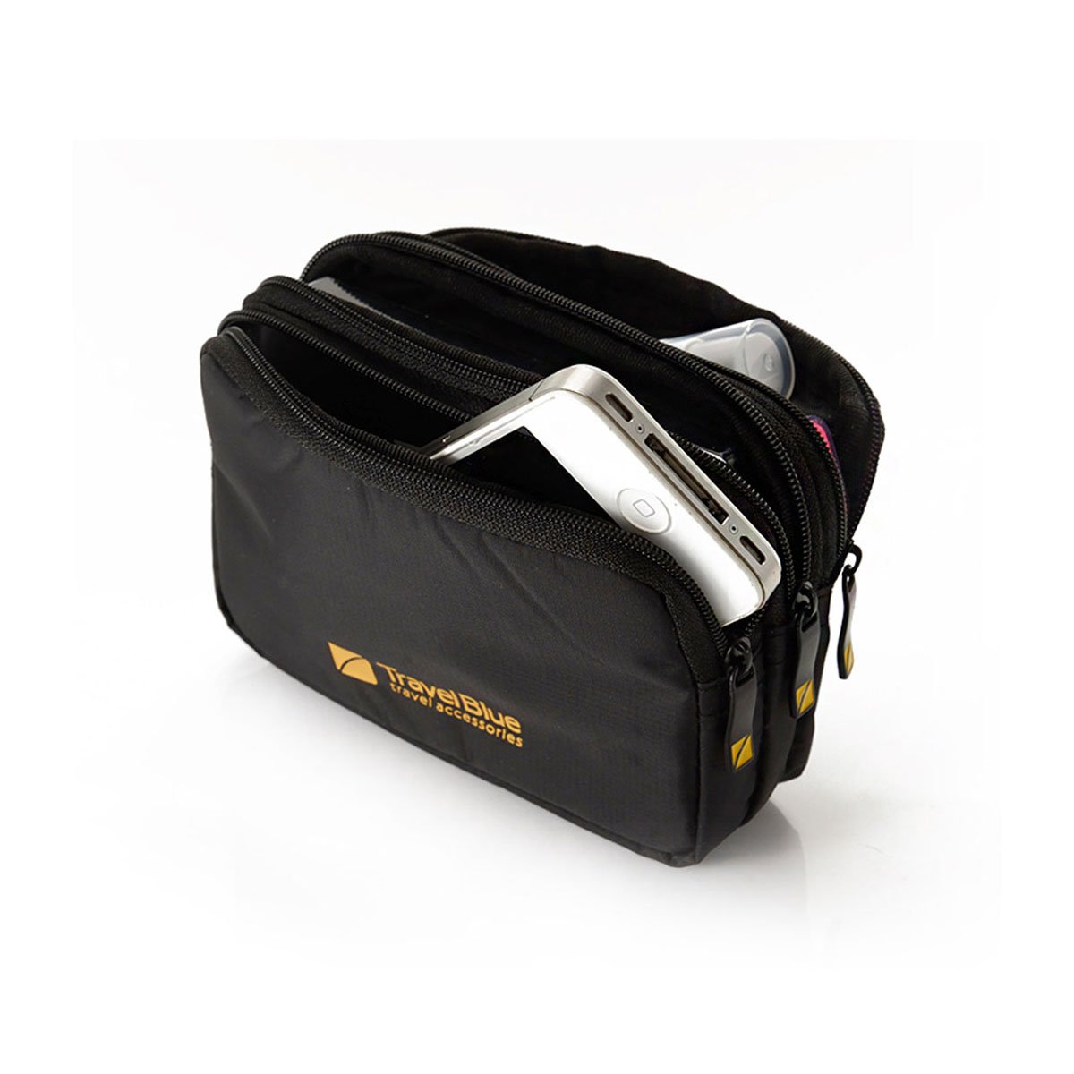 Cartera de Mano 738 Negro 3 Cierres Travel Blue
