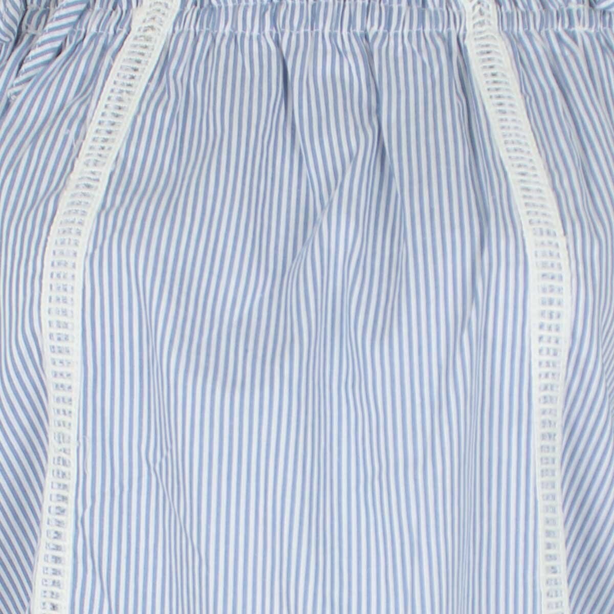 Blusa Manga Corta a Rayas con Pompones Just By Basel