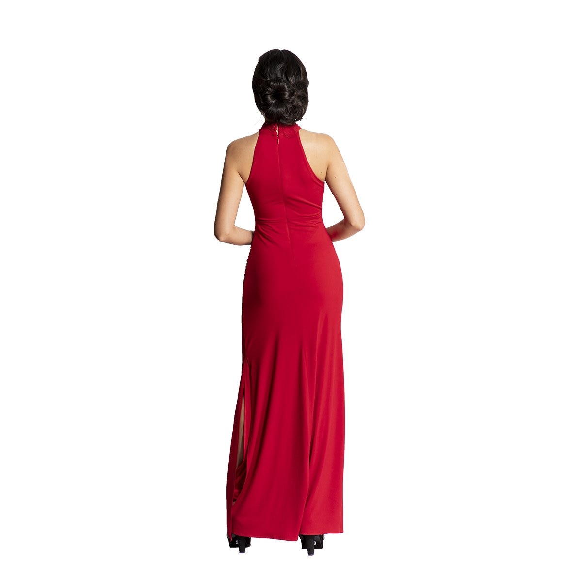 Vestido de Fiesta Largo Drapeado Tipo Halter Noshe