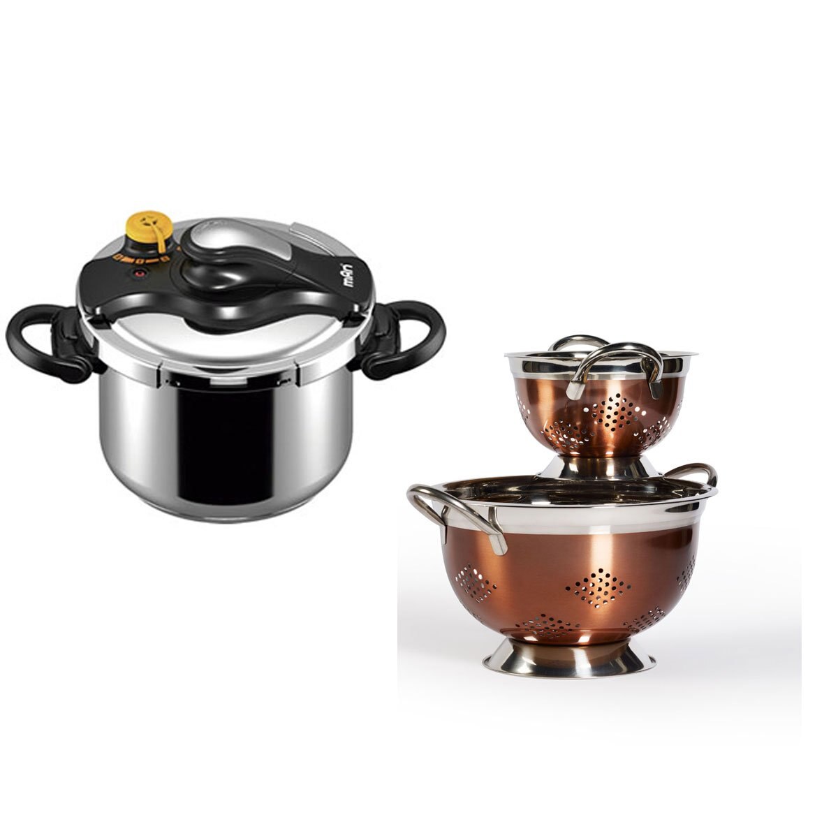 Paquete de Olla de Presión Y Coladores