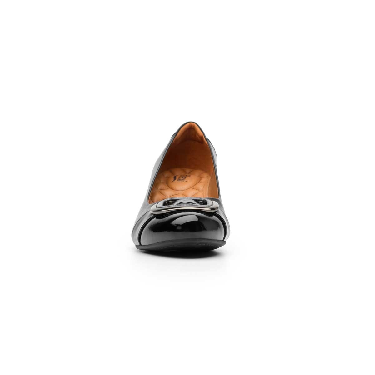 Zapatilla Tacón Grueso Negro Flexi