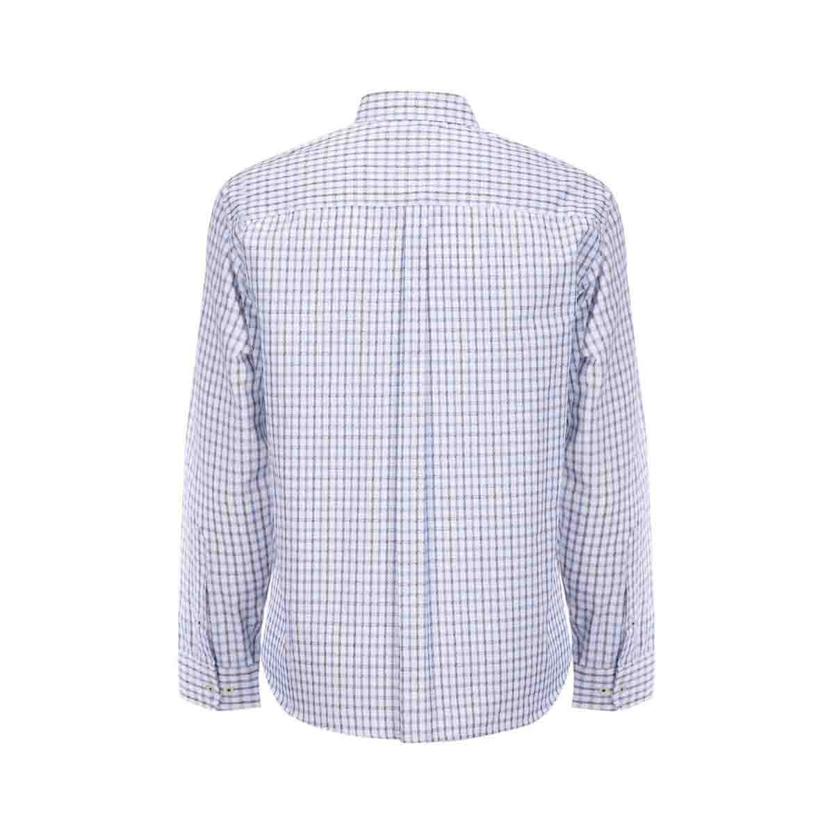 Camisa Manga Larga Cuadro Azul Polo Club