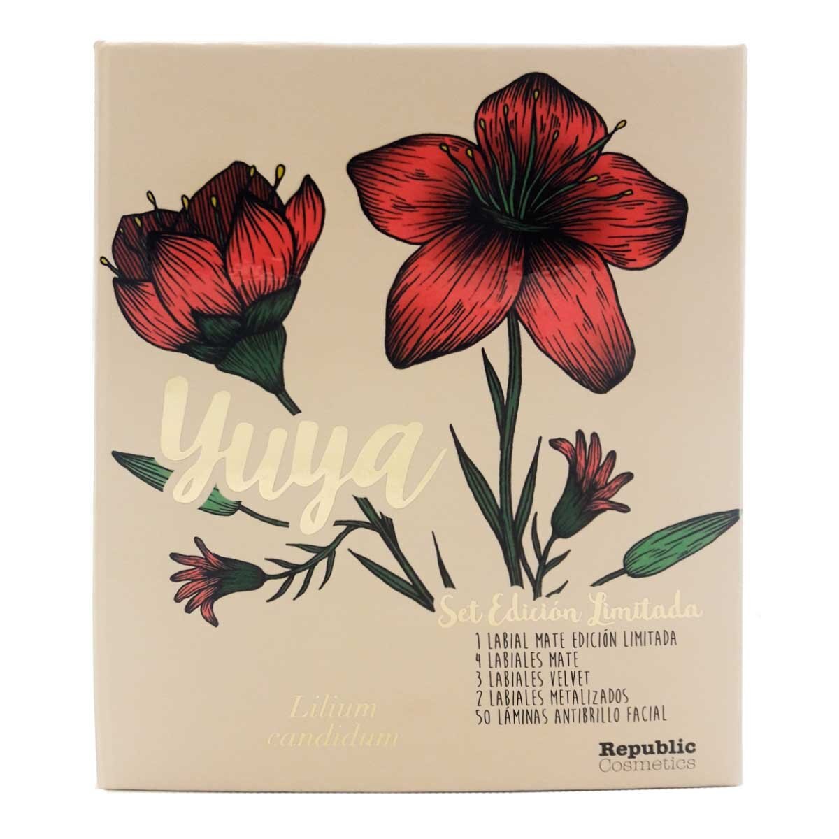 Set Edición Limitada 10 Labiales + Láminas Antibrillo Yuya
