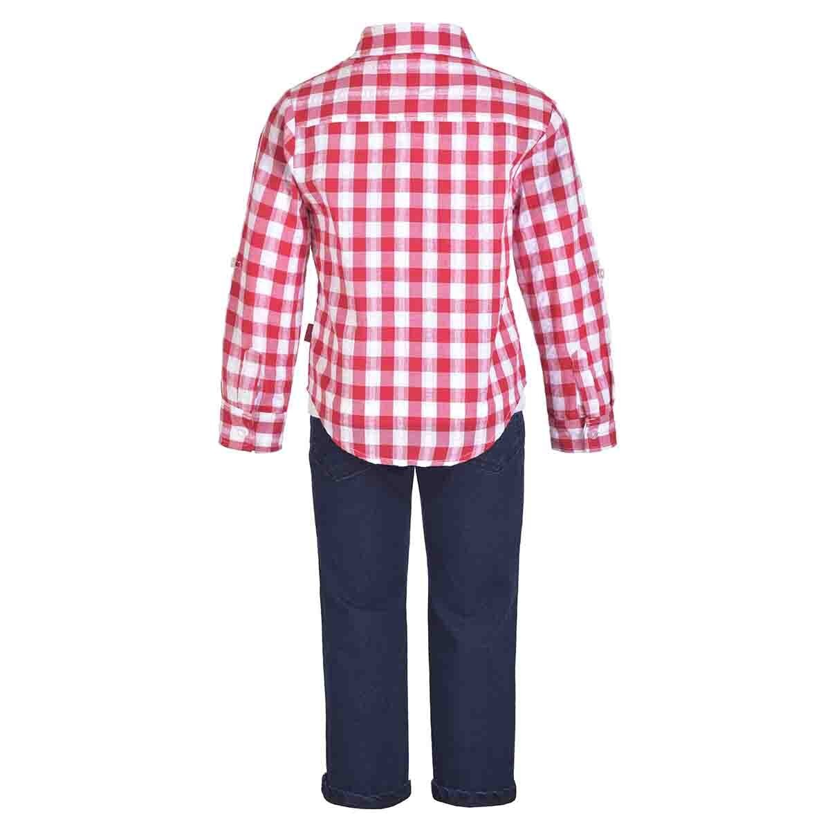 Conjunto 3 Piezas Camisa Manga Larga Arremangable con Playera Manga Corta y Pantalón Snoopy