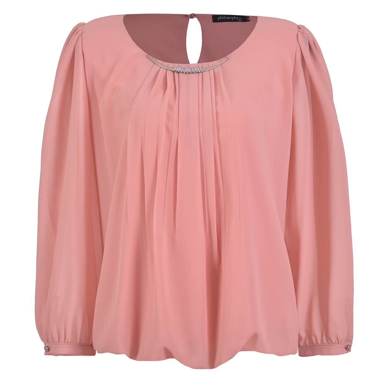 Blusa Escote con Collar y Plisado Philosophy Jr Plus