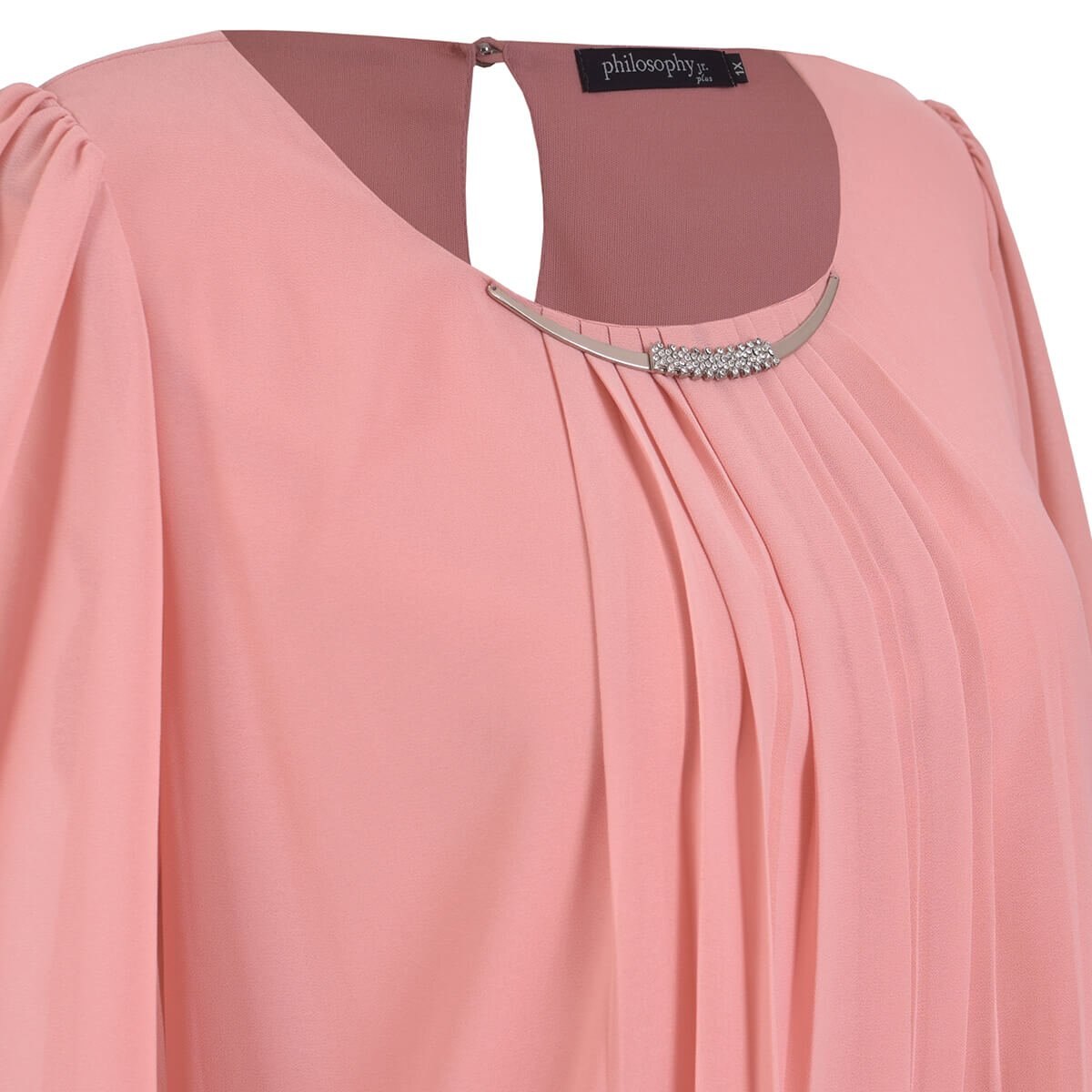 Blusa Escote con Collar y Plisado Philosophy Jr Plus