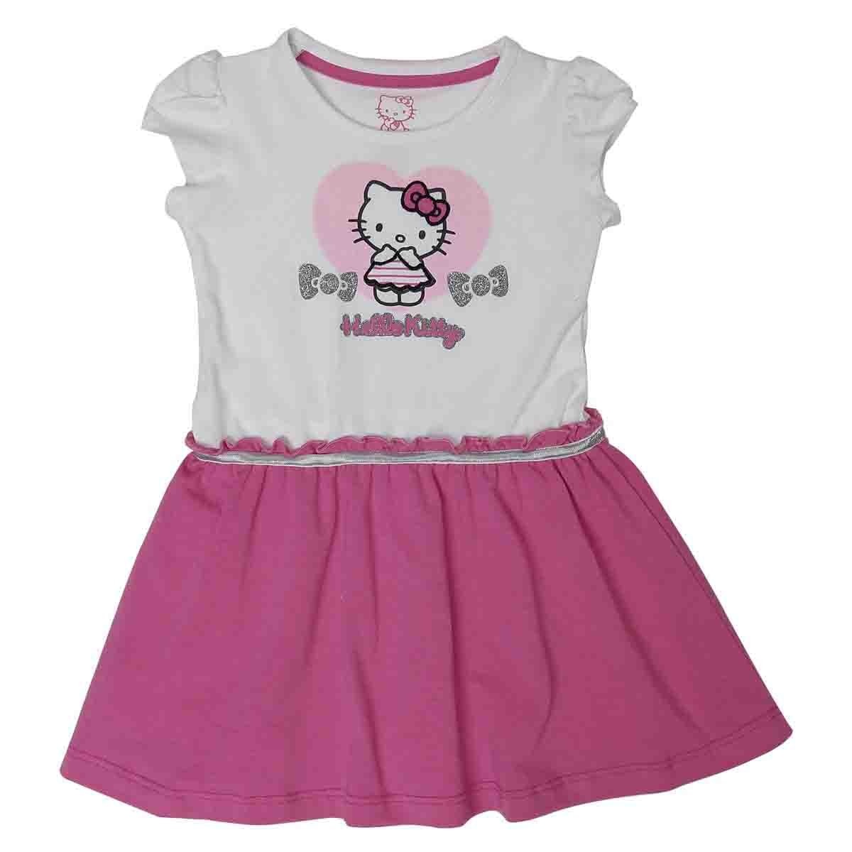 Vestido Manga Corta Estampado Hello Kitty